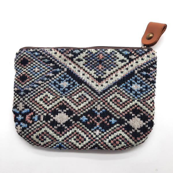 Porte monnaie motif INCA bleu et noir