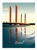 Affiche Bordeaux Pont Chaban-Delmas Plume47 30x40cm