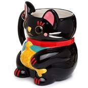 Mug grand format Maneki Neko noir