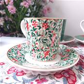 Coffret 6 tasses porcelaine 11cl Roseraie