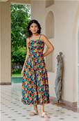 Robe longue � bretelle fleurs tropicales SANGO
