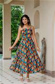 Robe longue à bretelle fleurs tropicales SANGO