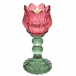 Photophores Fleur de Rose rouge 17 cm