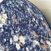 Assiette japonaise fleur Sakura bleue 25 × 3,4 cm