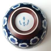 Duo de Bols Japonais bleus aux fleurs blanches