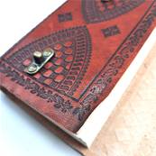 Carnet en cuir 10X16 cm fermeture double crochet