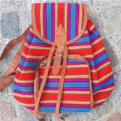Sac à dos rayé rouge Artisanat du Guatemala