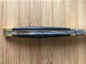 Couteau long pliable acier en corne "Noir" 22 cm