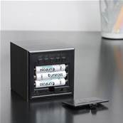 Réveil cube sur batterie ou pile "black"