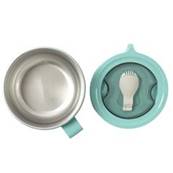 Lunch Box ronde en inox double paroi 75cl – Couleur bleu