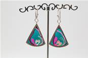 Boucles d'oreilles ethniques du Tibet triangle turquoise 2