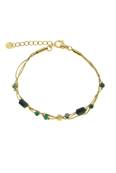 Bracelet Multi-Rangs "Oeil de Paon" Malachite Fils Rigidess