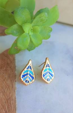 Boucles d'oreille motif feuille Osiris