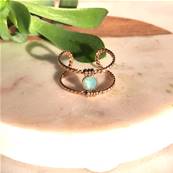Bague "clat Celeste" 2 Rangs avec Cristal Bleu Clair