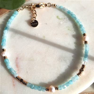 Bracelet "Reflets d'Amazonie" - Amazonite Perle de Rivière