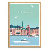 Affiche Stockholm Suède 50x70cm Katinka Reinke