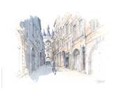 Affiche rue Saint-James Bordeaux 30x40cm Aquarelle05