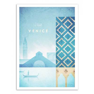 Affiche visit Venise Italie 30x40cm Henry Rivers