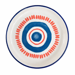 Lot de 2 assiettes grecques artisanales en céramique 17,5 c