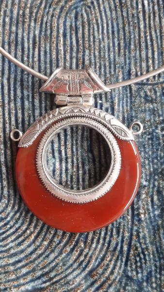 Collier touareg argent Cornaline et argent