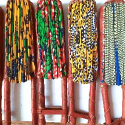 Éventail Wax Africain Vert et Rouge – Fabrication Artisanale du Mali