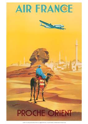 Affiche déco de collection Air France Proche Orient Egypte 50x70cm