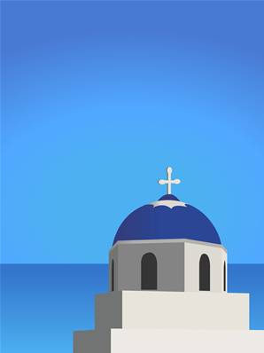 Affiche Santorin 30x40 cm