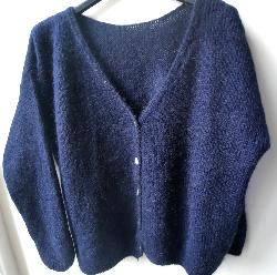 Gilet col V boutonné bleu nuit - taille unique