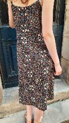 Robe Soba mi longue bretelles motif ethnique