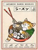 Affiche Chat couché dans un bol à ramen 30cm x 40 cm