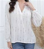 Blouse à rayures multicolores en viscose