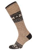 Chaussettes longues 65% laine 35% alpaga marron 35-38