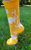 Chaussettes Lapins fond jaune