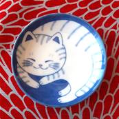 Coupelle japonaise chat bleu 10cm