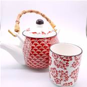 Set de 3 mugs “Shanghai” 30 cl – Motifs rouges inspirés d’Asie