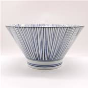 Bol ramen japonais conique à rayures bleues Ø 16 cm
