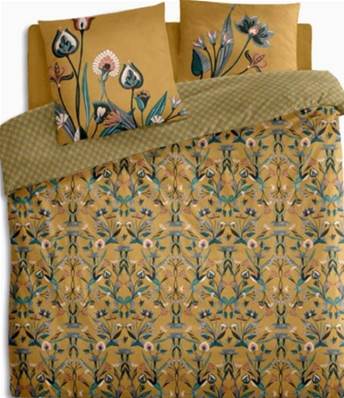 Housse de couette 2 personnes et taies d'oreiller 220 x 240 motif TULIPES OTTOMANES.