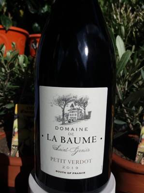 Vin rouge PAYS D'OC Domaine de la Baume PETIT VERDOT 75cl