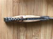 Couteau long pliable acier en bois tire-bouchon "Bougna" 21 cm