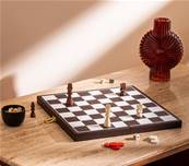 Jeu backgammon échecs Bois, 40x20 cm