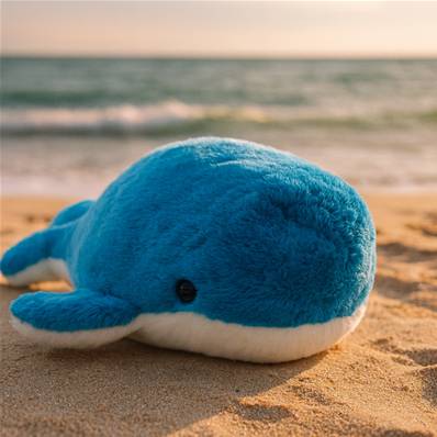 Peluche baleine à bosse bleue 40cm