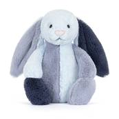 Peluche Jellycat lapin patchwork bleu puddlesea bunny original