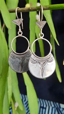 Boucles d'oreilles Touareg argent ronde 43003