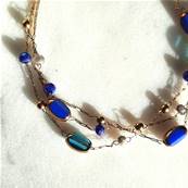 Bracelet Multi-Rangs "Ocan Infini" avec Perles Bleues