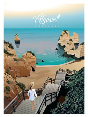 Affiche Algarve Portugal Plume75