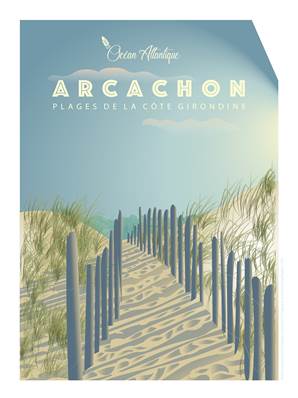 Affiche Arcachon chemin plage Plume23