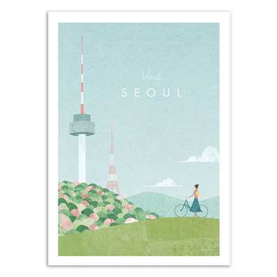 Affiche visit Séoul Corée du Sud 30x40cm Henry Rivers