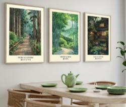 Affiche jardin zen japonais 30cm x 40 cm