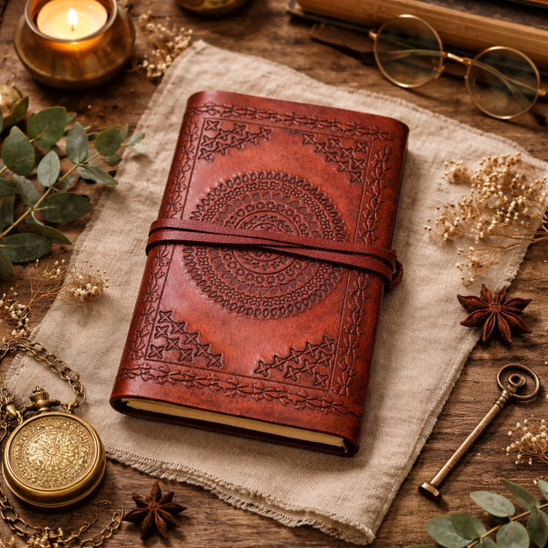 Carnet en cuir 10X16 cm avec lacet