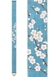 Décoration japonaise artisanale Fleurs de Cerisier fond bleu « Kazemachigusa » 10×170 cm